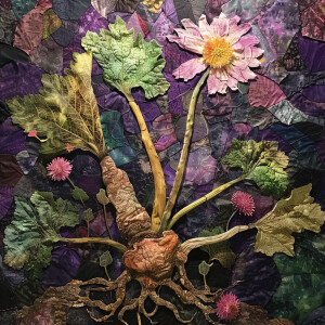 Visualize the enchanting journey of a burdock root as it grows a...
