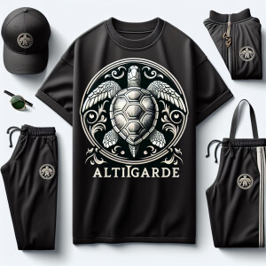 Create a TURTLE LOGO FOR CLOTHING BRAND NAME ALTIGARDE THATS LOO...