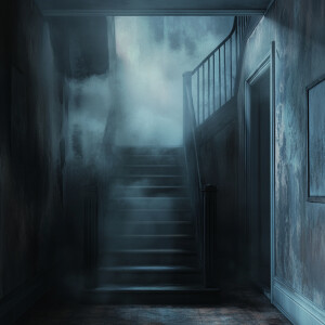 Photorealistic image, super creepy background image, halloween i...