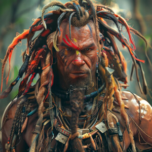 The Predator with different color dreads