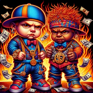 immaculately detailed and desiged cartoonish  Chucky and Tommy f...