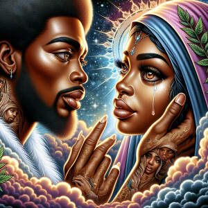 Ensure that the image distinctly represents both Jesus Christ an...