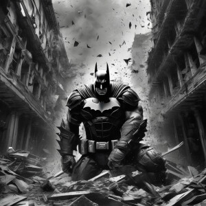 black and white high contrast oil painting style, photorealistic...