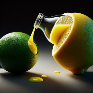 A unique and captivating photo, featuring two anamorphically-sha...