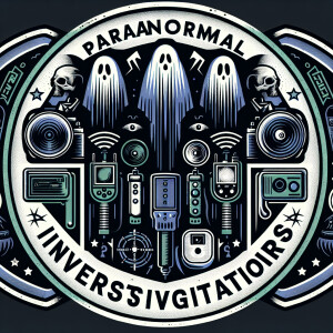 Create a horror-inspired logo for a paranormal investigation tea...