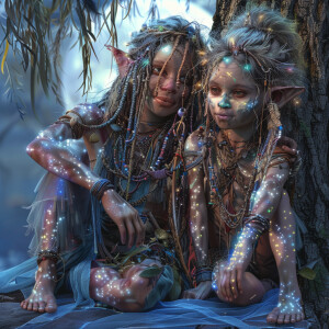 hyper realistic quantum energy cute young glowing glittery male...
