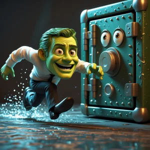 Imagine an ultra-realistic scene where a lively anthropomorphic...