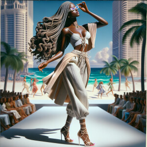 3-D image of a beautiful African-American woman HER SKIN IS A LI...