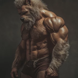 Lycan hairymuscles showing off full body view