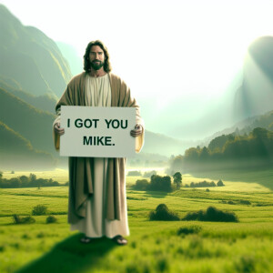 Illustrated a beautiful picture of Lord Jesus in a lush green me...