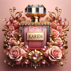 Craft an image of an ornate perfume bottle, with a luxurious des...
