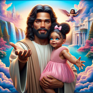 Create a 3D realistic artwork featuring the phrase 'Jesus Saves'...
