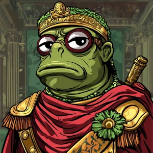 Pepe with pumped-up lips of a bright red color in carton style...