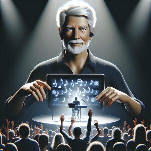 Create picture of 60 year old man with white hair and goatee. He...