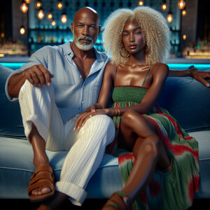 Create a vivid description of an attractive African-American cou...