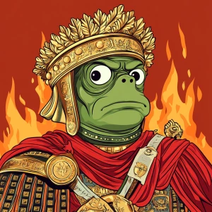 Pepe with  pumped-up lips of a bright red color in carton style...