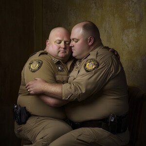 Lifesize digital photography portrait of a best romantic buddies...