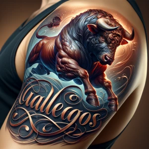 A highly detailed, photorealistic tattoo design for the upper ar...