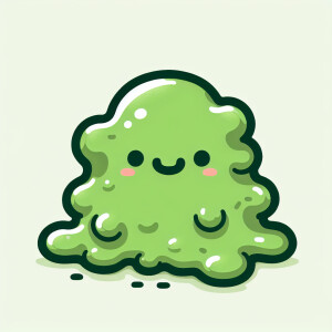 A vector style slimeblob alien creature with a cute quirky smile...