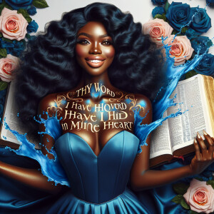 Create an image of an ultra-light-skinned African-American woman...
