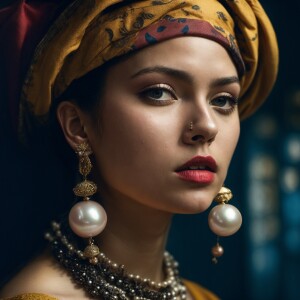 Man Version of Girl with pearl earing by Johannes vermeer, the m...