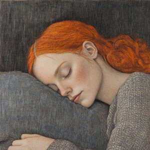gingerhaired woman not sleeping