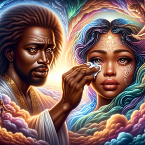 Ensure that the image distinctly represents both Jesus Christ an...