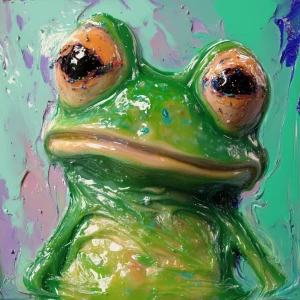 pepe meme in jelly art style