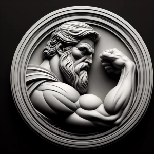 Fuck Yes, grayscale 3d bas relief, round border