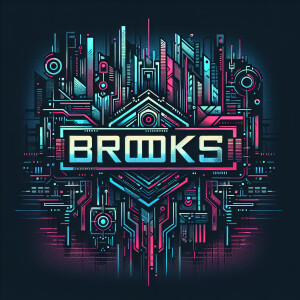 Cyberpunk logo for text «Brooks»