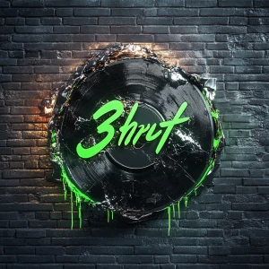urban logo design, graffiti-style 3rd Street ENT street sign, cr...