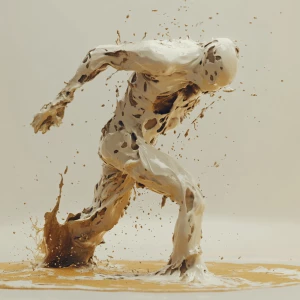 A hyper-realistic cinematic animation of a humanoid figure made...