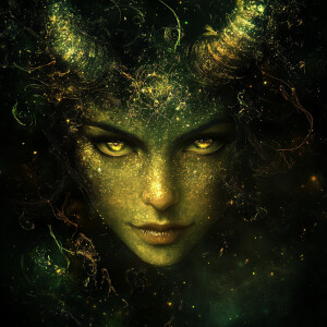 Taurus: Rising from the void, this graceful female entity embodi...