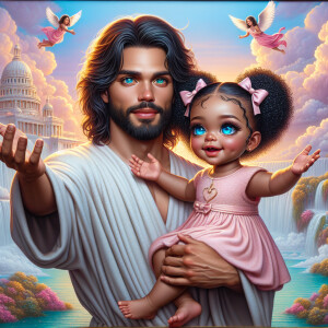 Create a 3D realistic artwork featuring the phrase 'Jesus Saves'...