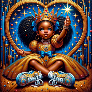 Revise the high-resolution, glossy oil painting in the style of...
