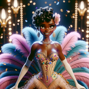 "Create an image of a vibrant female character that takes inspir...