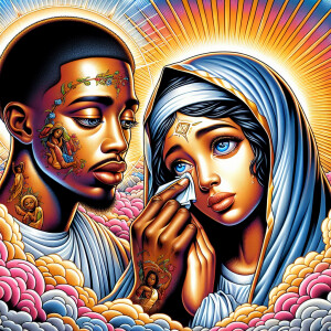 Ensure that the image distinctly represents both African-America...