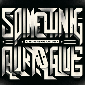 The words “SOMETHING OUTRAGEOUS“ in the style of Nine Inch Nails...