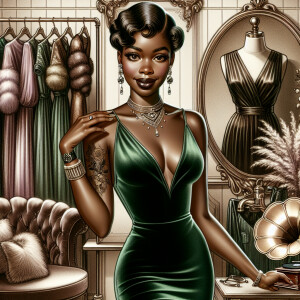 Imagine a portrait of an African American woman in her 30s, owne...