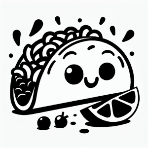 I'd like a very simple cartoon taco in the style of Max fleische...