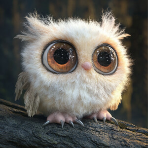 Generate an image of a photorealistic 3D mythical fuzzy and cute...