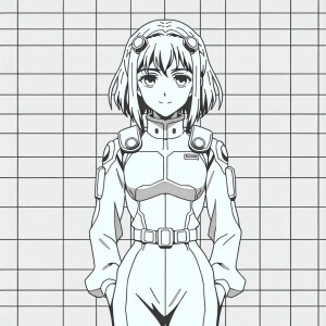 1990s anime screencap, girl a plugsuit, standing with hands on h...