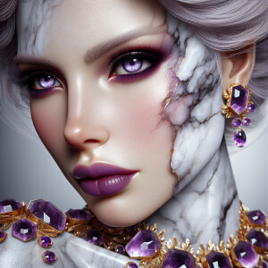 "Create a portrait of a light-skinned beautiful African-American...