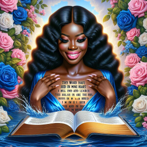 Create an image of an ultra-light-skinned African-American woman...
