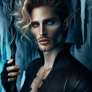 A very attractive, tall elven male of the Aen Elle with a mascul...