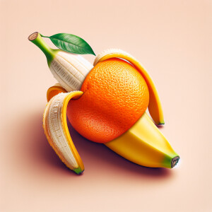 Нарисуй что бы получилось если скрестить апельсин и банан