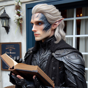 Caranthir-Ar-Fieniel from the Witcher series in black eldritch a...