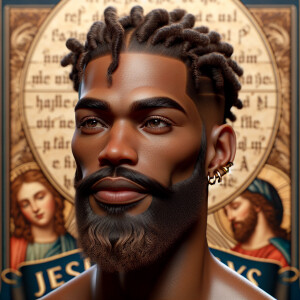 "Create a 3D realistic artwork featuring the phrase 'Jesus Saves...
