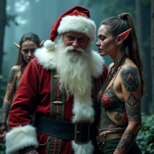 impeccable detail dark art evil mrs.claus with santa costume sta...