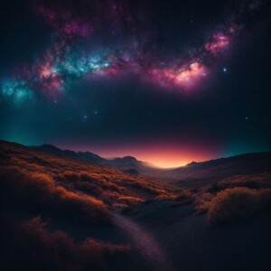 The universe with stars and galaxies, realistic views